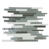 Abolos Geo 0.5 X 3 Gray Glass Linear Mosaic Wall Tile, Case Of 12