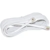 Adamax 15 Ft. Flat Telephone Base Cord, White, Package Of 5
