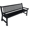 Ultrasite 6' Savannah Bench, Slat Back Design - Black