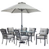 Hanover Lavallette 7 Piece Steel Outdoor Patio Dining Set