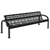 Ultrasite Fiesta Black Surface Mount Contour Bench 6' With Back