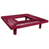 Ultrasite Diamond Burgundy In-Ground Mount Geometric Mall Bench 6'