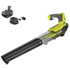 Ryobi One+ 18v Cordless Battery Var-Spd Jet Fan Leaf Blower W/ Battery & Charger