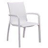 Grosfillex Sunset Stacking Armchair In White / Glacier White, Case Of 4