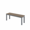 Kfi Eveleen Series Outdoor Bench, Silver Frame, Mocha Seat