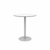 Kfi Eveleen Series 36" Round Outdoor Bar Height Table, White Top, Silver Frame
