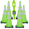 Mr. Chain 28 Inch Safety Green Reflective Traffic Cone And Reflective Chain Kit