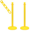 Mr. Chain Yellow Medium Duty Stanchion 2 Pack With Chain