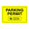 Parking Permit Window Stickers, Border Design, Yellow, 3 X 2, Package Of 100