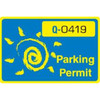 Parking Permit Static Cling, Blue/Yellow, 3 X 2, Package Of 100