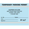 Temporary Window Parking Permit Cards, Blue, 4-1/4 X 3-1/4, Package Of 100
