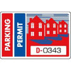 Parking Permit Window Stickers, Red/Blue, 3 X 2, Package Of 100