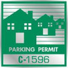 Parking Permit Window Stickers, Green/Silver Foil House, Package Of 100