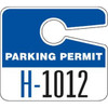 Plastic Parking Permit Tags, With Jumbo 1 Numbers, Blue, Package Of 100