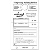 Temporary Parking Tag, Large Instructions, White, 4-1/4x7-3/4, Package Of 100