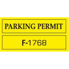 Parking Permit Static Cling, Yellow, 3 X 1-1/2, Package Of 100