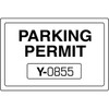 Parking Permit Static Cling, White, 3 X 2, Package Of 100