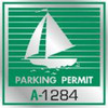 Parking Permit Window Stickers, Green/Silver Foil Boat, Package Of 100