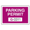 Parking Permit Static Cling, Burgundy, 3 X 2, Package Of 100