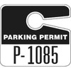 Plastic Parking Permit Tags, With Jumbo 1 Numbers, Black, Package Of 100