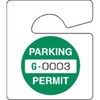 Non-Reflective Plastic Parking Permit Tags, Green Circle, Small, Package Of 100