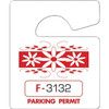 Non-Reflective Plastic Parking Permit Tags, Red Flower, Small, Package Of 100