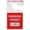 Plastic Parking Permit Tags, Reflective, Red Square, Large, Package Of 100