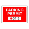 Parking Permit Bumper Stickers, Red, 3 X 2, Package Of 100