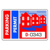 Parking Permit Bumper Stickers, Red/Blue, 3 X 2, Package Of 100