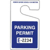 Non-Reflective Plastic Parking Permit Tags, Blue Square, Large, Package Of 100