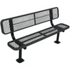 Everest 6 Ft. Surface-Mount Park Bench W/ Back (Black)