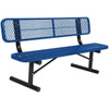 Everest 8 Ft. Portable Park Bench W/ Back (Blue)