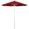 California Umbrella 7.5 Ft. Silver Aluminum Patio Umbrella In Jockey Red Sunbrella