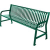 Plaza 8 Ft. Steel Strap Bench W/ Back (Green)