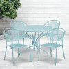 Carnegy Avenue Blue 5-Piece Metal Round Outdoor Bistro Set