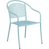 Carnegy Avenue Sky Blue Metal Outdoor Dining Chair