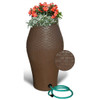 Emsco Rescue 60 Gallon Basket Weave Urn Rain Barrel With Planter - Brown