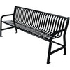 Plaza 6 Ft. Steel Strap Bench W/ Back (Black)