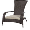 Patio Sense Coconino Wicker Adirondack Style Lounge Chair With Beige Cushion In Beautiful Mocha Finish