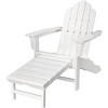 Cape Soleil Verde Adirondack Chair With Attached Ottoman In White