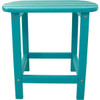 Cape Soleil Verde 19" X 15" Side Table In Aruba Blue