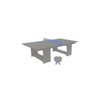 Ledge Lounger Table Tennis-Gray Table-Sky Blue Net-Gray Paddle-Sky Blue Accent