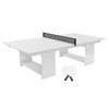 Ledge Lounger Table Tennis-White Table-Black Net-White Paddle-Black Accent