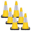 Mr. Chain 18" Yellow Reflective Traffic Cones Package Of 6