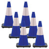 Mr. Chain 18" Blue Reflective Traffic Cones Package Of 6