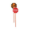 Cortina Safety Products 24" Red/Orange Plastic Pole Mounted Paddle "Stop/Slow"