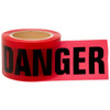 Brady "Danger" Barricade Tape 3 In W Black On Red Roll Of 200 Feet