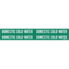 Brady Domestic Cold Water Pipe Marker 1.125" H X 7" W White On Green