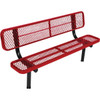 Ultrasite 6 Ft. In-Ground Mount Park Bench (Black/Red)