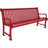 Ultrasite Rendezvous Bench, Red Slotted Steel, 6'